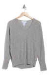 Magaschoni Cashmere V-neck Dolman Sweater In Gray