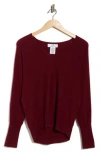 Magaschoni Cashmere V-neck Dolman Sweater In Burgundy