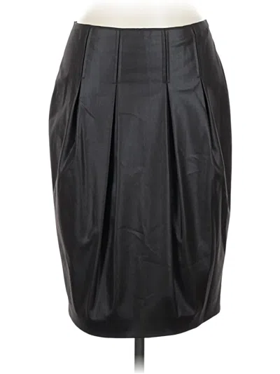 Pre-owned Magaschoni Faux Leather Skirt In Black