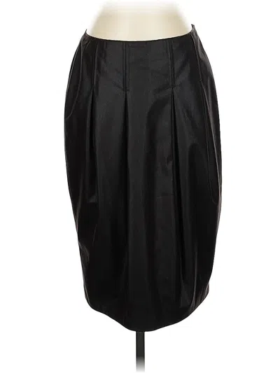 Pre-owned Magaschoni Faux Leather Skirt In Brown