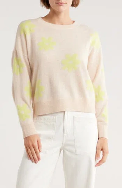 Magaschoni Floral Jacquard Cashmere Sweater In Yellow