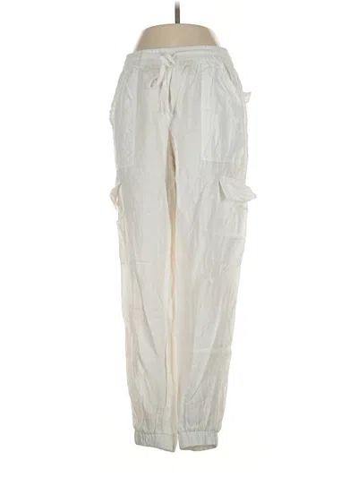 Pre-owned Magaschoni Linen Pants In Ivory