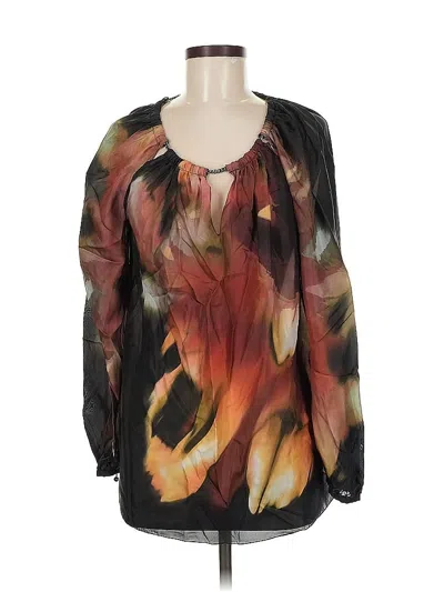 Pre-owned Magaschoni Long Sleeve Blouse In Black