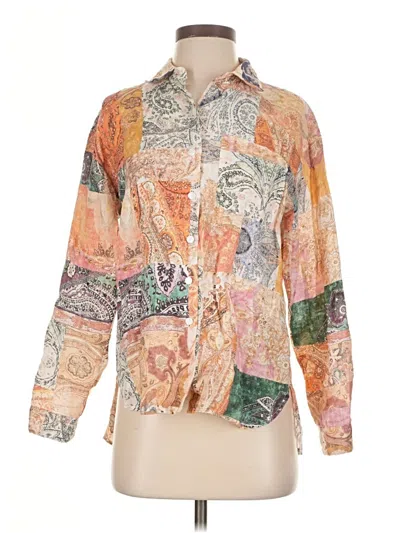 Pre-owned Magaschoni Long Sleeve Blouse In Orange