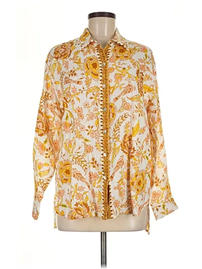 Pre-owned Magaschoni Long Sleeve Blouse In Yellow