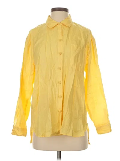 Pre-owned Magaschoni Long Sleeve Blouse In Yellow
