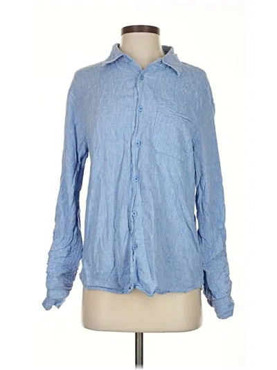 Pre-owned Magaschoni Long Sleeve Button Down Shirt In Blue