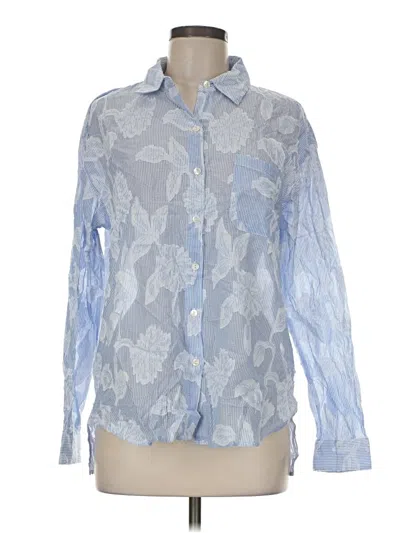 Pre-owned Magaschoni Long Sleeve Button Down Shirt In Blue