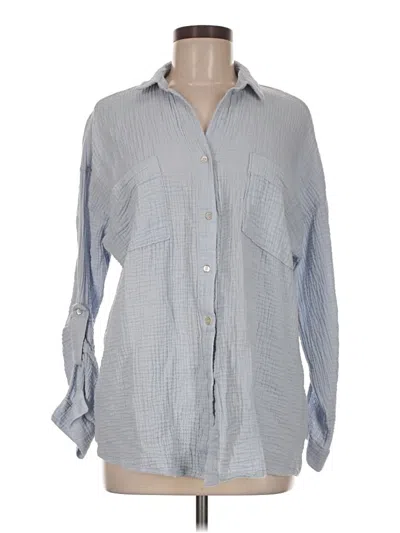 Pre-owned Magaschoni Long Sleeve Button Down Shirt In Blue