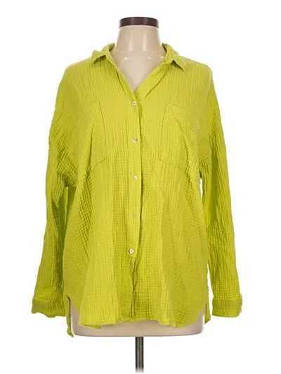 Pre-owned Magaschoni Long Sleeve Button Down Shirt In Green