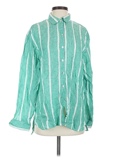Pre-owned Magaschoni Long Sleeve Button Down Shirt In Green