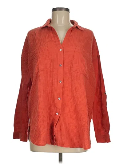 Pre-owned Magaschoni Long Sleeve Button Down Shirt In Orange