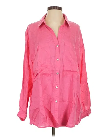 Pre-owned Magaschoni Long Sleeve Button Down Shirt In Pink
