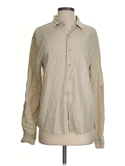 Pre-owned Magaschoni Long Sleeve Button Down Shirt In Tan