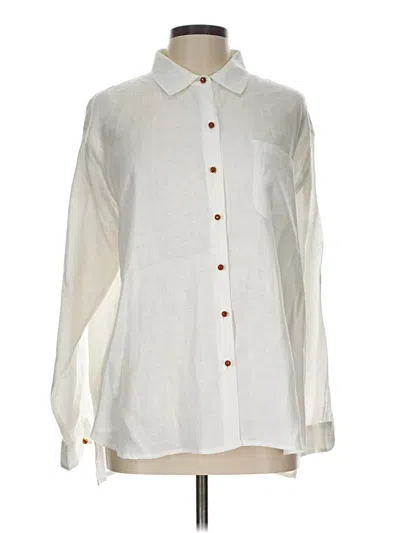 Pre-owned Magaschoni Long Sleeve Button Down Shirt In White