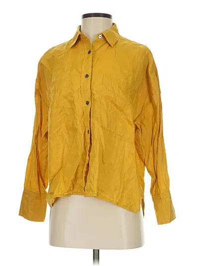 Pre-owned Magaschoni Long Sleeve Button Down Shirt In Yellow