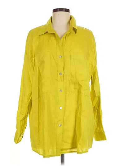 Pre-owned Magaschoni Long Sleeve Button Down Shirt In Yellow