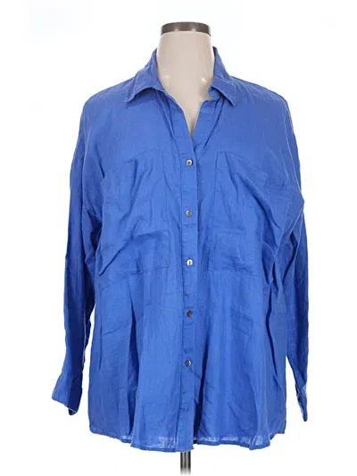 Pre-owned Magaschoni Long Sleeve Polo Shirt In Blue