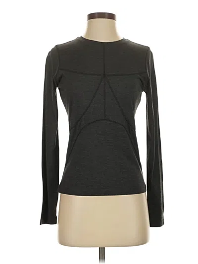 Pre-owned Magaschoni Long Sleeve Silk Top Gray Turtleneck Tops