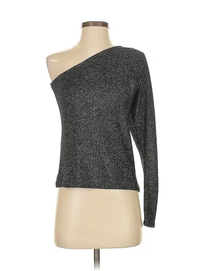 Pre-owned Magaschoni Long Sleeve Top Black One Shoulder Neckline Tops