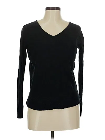 Pre-owned Magaschoni Long Sleeve Top Black V Neck Tops