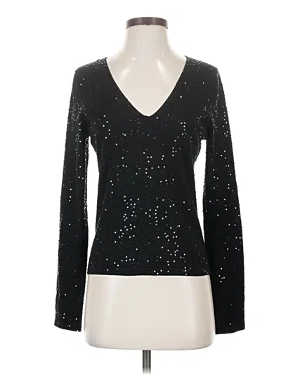 Pre-owned Magaschoni Long Sleeve Top Black V-neck Tops