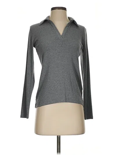 Pre-owned Magaschoni Long Sleeve Top Gray Cowl Neck Tops