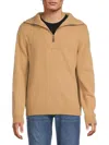 Magaschoni Men's Cashmere Zip-up Pullover In Caramel