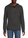 Magaschoni Men's Cashmere Zip-up Pullover In Charcoal Heather