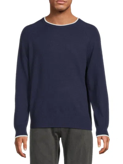 Magaschoni Men's Raglan Sleeve Cashmere Sweater In Storm Heather
