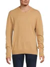 Magaschoni Men's V-neck Cashmere Sweater In Caramel Storm