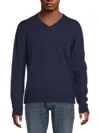Magaschoni Men's V-neck Cashmere Sweater In Eclipse Storm