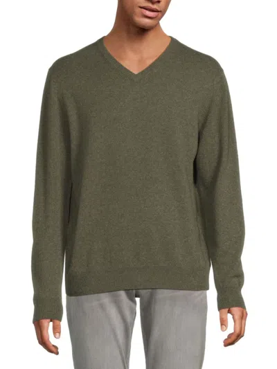 Magaschoni Men's V-neck Cashmere Sweater In Grassland