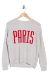 Magaschoni Paris Cashmere Sweater In Nickle Heather/true Red