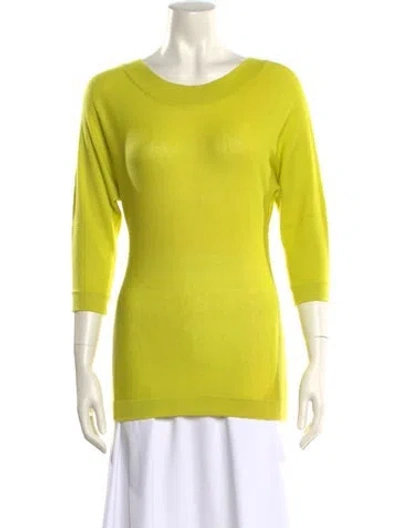 Pre-owned Magaschoni Scoop Neck Sweater In Yellow