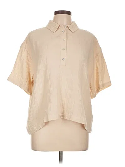 Pre-owned Magaschoni Short Sleeve Blouse In Ivory