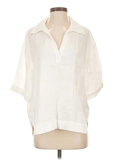 Pre-owned Magaschoni Short Sleeve Blouse In Ivory