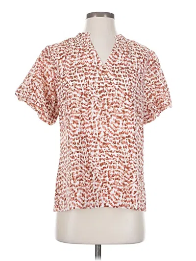 Pre-owned Magaschoni Short Sleeve Henley Shirt In Orange