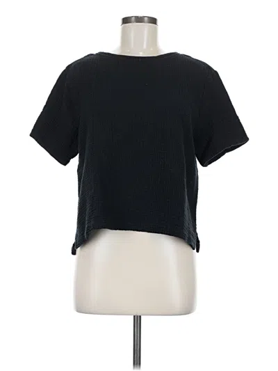 Pre-owned Magaschoni Short Sleeve Top Black Crew Neck Tops