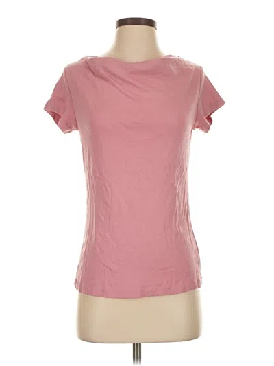 Pre-owned Magaschoni Short Sleeve Top Pink Scoop Neck Tops