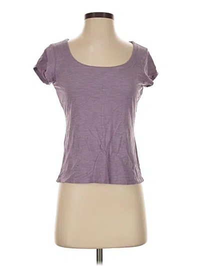 Pre-owned Magaschoni Short Sleeve Top Purple Scoop Neck Tops