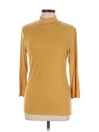 Pre-owned Magaschoni Short Sleeve Turtleneck In Gold