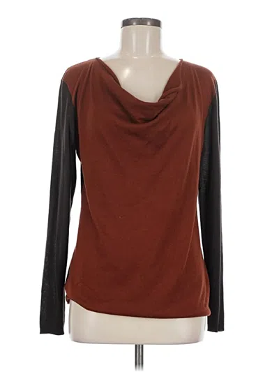 Pre-owned Magaschoni Silk Cardigan Sweater In Brown