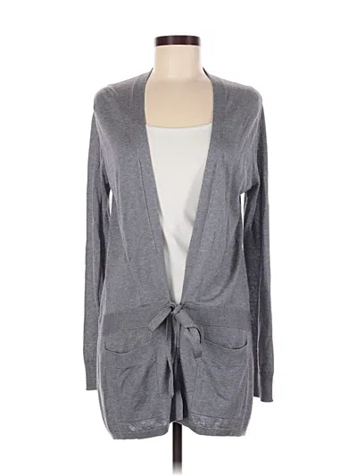 Pre-owned Magaschoni Silk Cardigan Sweater In Gray