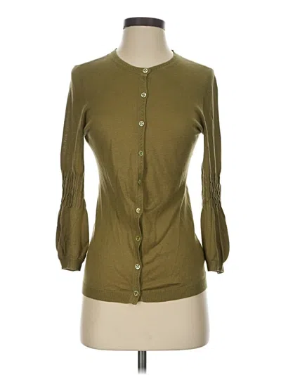 Pre-owned Magaschoni Silk Cardigan Sweater In Green
