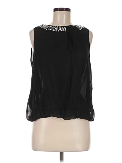 Pre-owned Magaschoni Sleeveless Silk Top Black Halter Neckline Tops