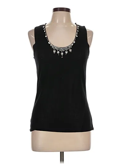 Pre-owned Magaschoni Sleeveless Top Black Scoop Neck Tops