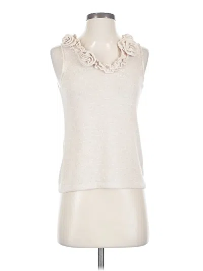 Pre-owned Magaschoni Sleeveless Top Ivory Cowl Neck Tops