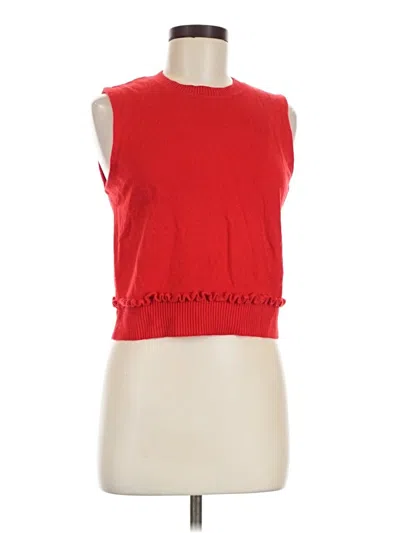 Pre-owned Magaschoni Sleeveless Top Red Boatneck Tops