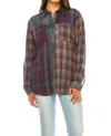 Magazine Clothing Zoee Button Down Shirt In Mixed Plaid Print In Multi